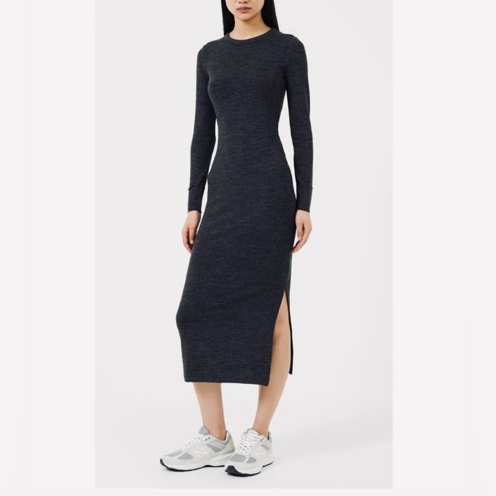 French Connection Women’s Long Sleeve Black Knit Sweater Maxi Dress Sz Small NWT